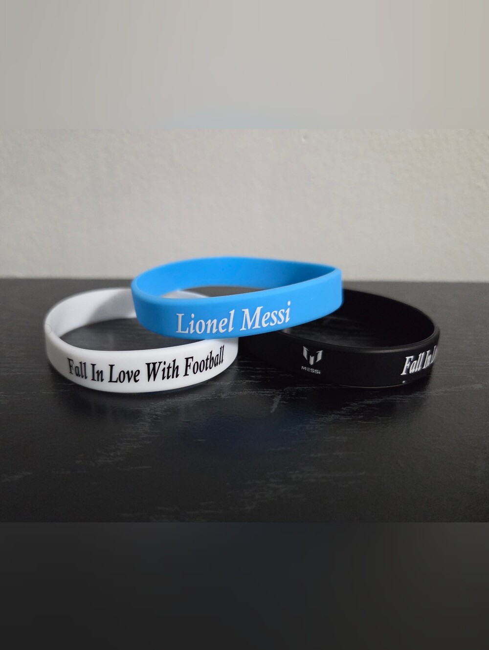 (3pc) Lionel Messi Signature Soccer Silicone Bracelets Argentina